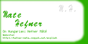 mate hefner business card